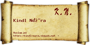 Kindl Nóra névjegykártya